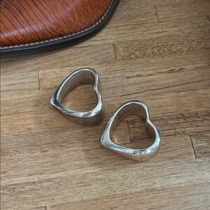 Vintage Silver Heart-Shaped Napkin Rings